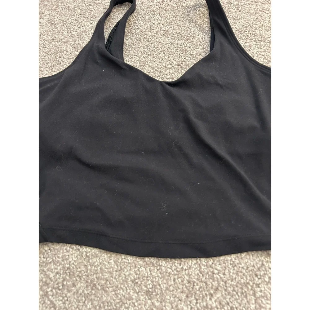 Lululemon Align Tank Top Womens 4 Black Excellent Nulu Cropped Yoga Bra
